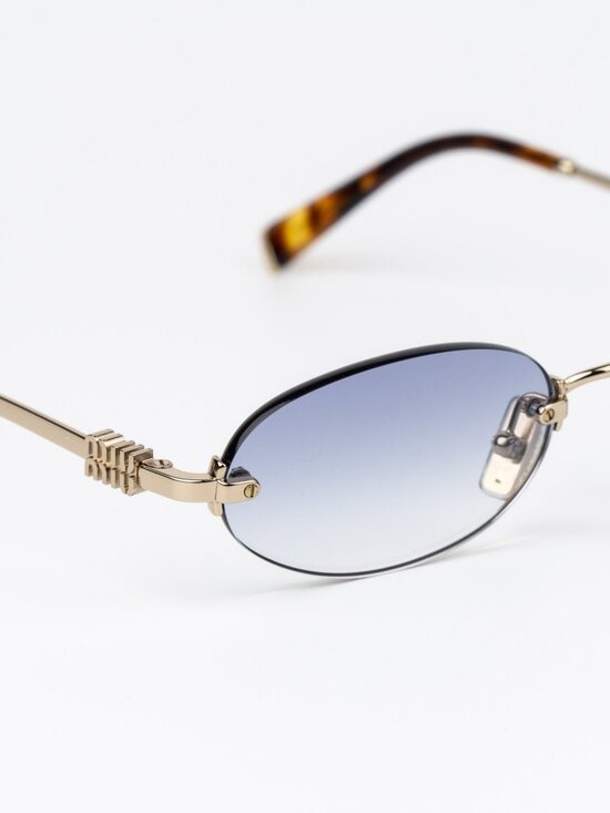 Miu Miu Women Sunglasses Gold Gradient Blue Oval MUA54S ZVN80O NEW AUTHENTIC main image 15